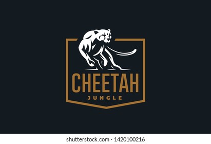 The image of a cheetah in a minimalist style.  Vector illustration