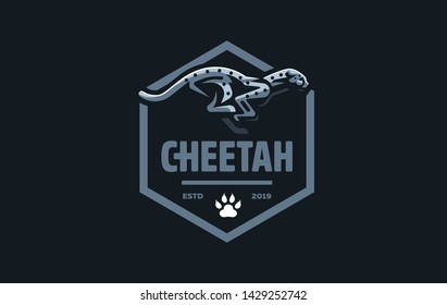 The image of a cheetah in a minimalist style.  Vector illustration