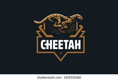 The image of a cheetah in a minimalist style.  Vector illustration