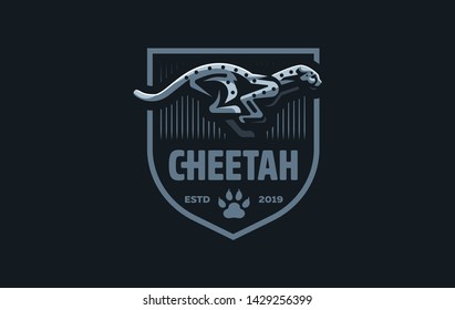 The image of a cheetah in a minimalist style.  Vector illustration