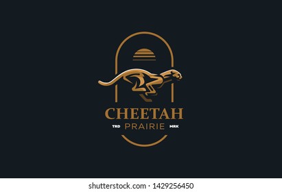 The image of a cheetah in a minimalist style.  Vector illustration