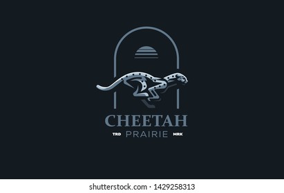 The image of a cheetah in a minimalist style.  Vector illustration