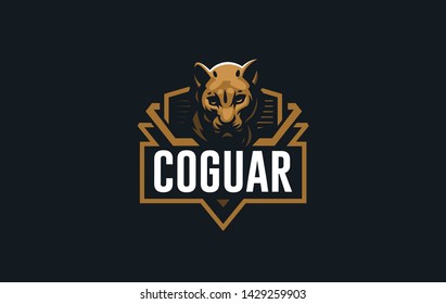 The image of a cheetah in a minimalist style.  Vector illustration