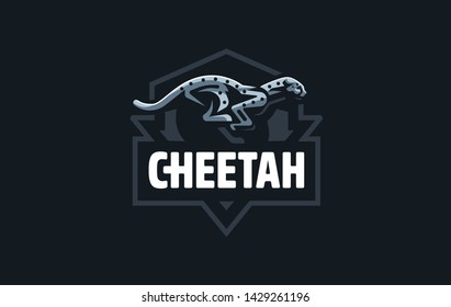 The image of a cheetah in a minimalist style.  Vector illustration