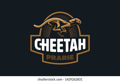 The image of a cheetah in a minimalist style.  Vector illustration