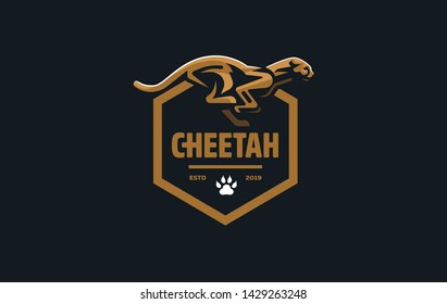 The image of a cheetah in a minimalist style.  Vector illustration