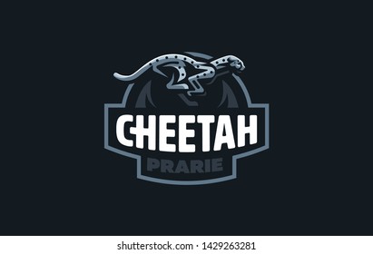 The image of a cheetah in a minimalist style.  Vector illustration