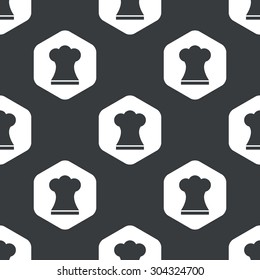Image of chef hat in hexagon, repeated on black