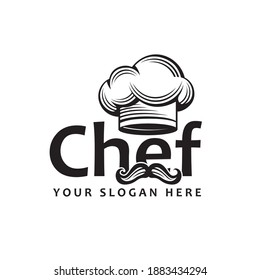 image of chef hat and mustache isolated on white background