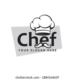 image of chef hat and mustache isolated on white background