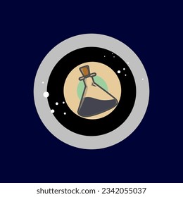 image of chemical liquid and bottle on circle background.vector
