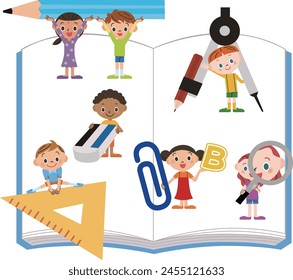Image of a child studying on a study notebook