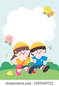 An image of children entering kindergarten