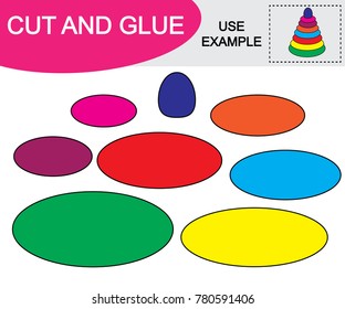 Image of children pyramid. Cut and glue. Educational game for children.