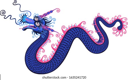 Image of a chinese dragon. Vector graphics