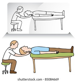 An image of a chiropractor treating a patient.