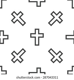 Image of christian cross, repeated on white background