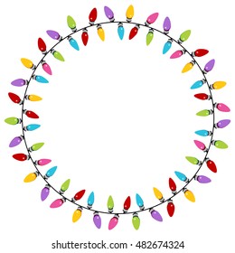 An Image Of Christmas Lights Circle Pattern.