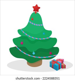 Imagen de un árbol de navidad con regalos