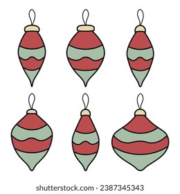 Image of Christmas tree ornaments in different shapes