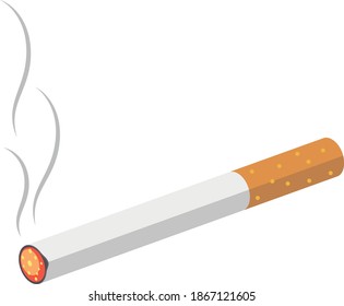 Image of a cigarette. Anti-smoking symbol. Smoking.