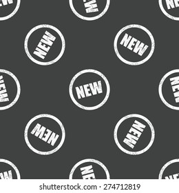 Image of circle with text NEW inside, repeated on grey background