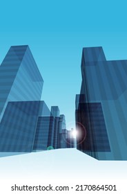 Imagen de una ciudad con edificios Ilustración vectorial