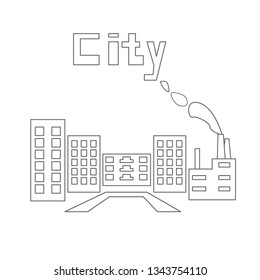 Image of a city polluted by factory emissions