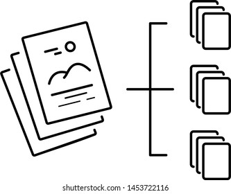 Image classification. Vector outline icon isolated on white background.