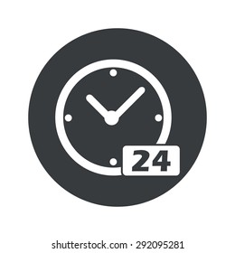 Image of clock with text 24 in black circle, isolated on white