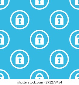 Image of closed padlock in circle, repeated on blue background