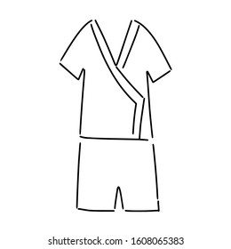 Image of clothes. Home clothes. Kimono. Training clothes. Symbol Vector Icon in Doodle Style.