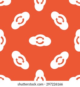Image of cloud with exchange symbol, repeated on orange background