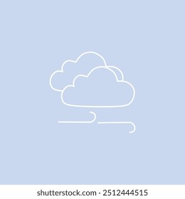 image of clouds with a gentle breeze on a blue background