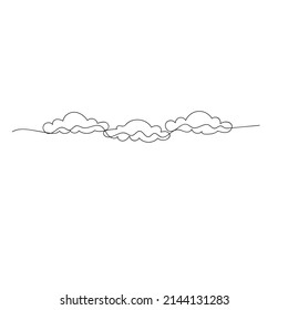 image of clouds in the sky illustration icon vector continuous line drawing