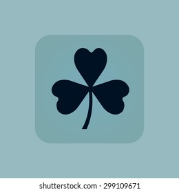 Image of clover leaf in square, on pale blue background