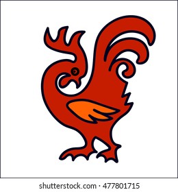 Image of the cock. Chineese calendar symbol of  new year 2017