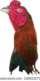 image of a cock's head on a white background