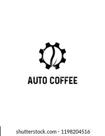 Image of a coffee, leaves and gears.