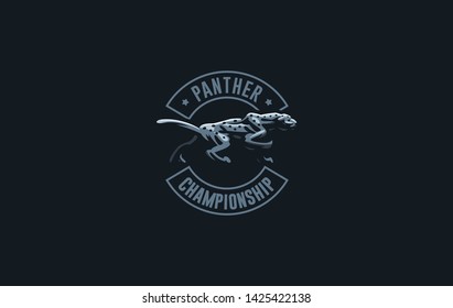 The image of a coguar or panter or leopard in a minimalist style.  Vector illustration