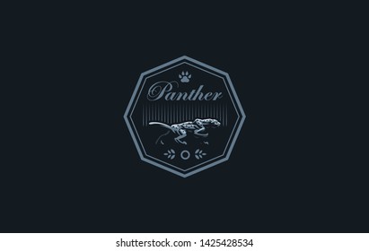 The image of a coguar or panter or leopard in a minimalist style.  Vector illustration