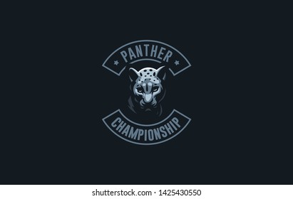 The image of a coguar or panter or leopard in a minimalist style.  Vector illustration