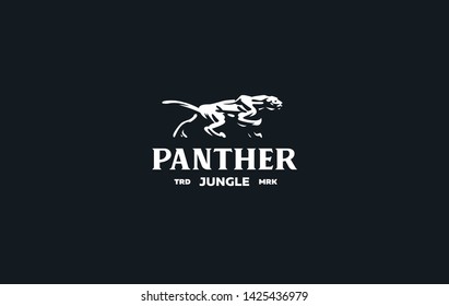 The image of a coguar or panter or leopard in a minimalist style.  Vector illustration