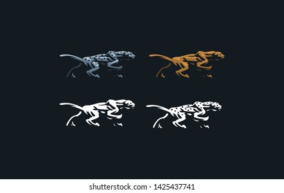 The image of a coguar or panter or leopard in a minimalist style.  Vector illustration