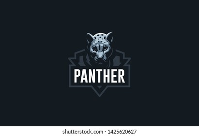 The image of a coguar or panter or leopard in a minimalist style.  Vector illustration