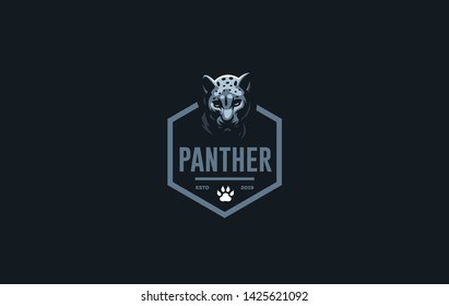 The image of a coguar or panter or leopard in a minimalist style.  Vector illustration