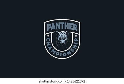 The image of a coguar or panter or leopard in a minimalist style.  Vector illustration