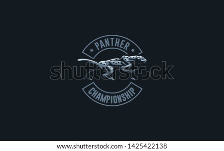 The image of a coguar or panter or leopard in a minimalist style.  Vector illustration