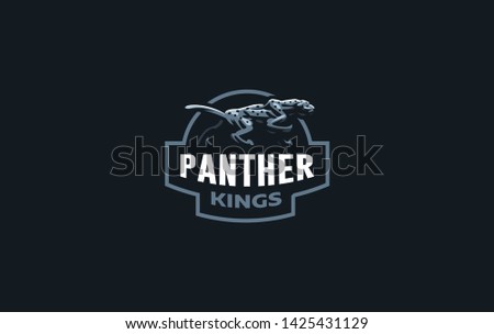 The image of a coguar or panter or leopard in a minimalist style.  Vector illustration
