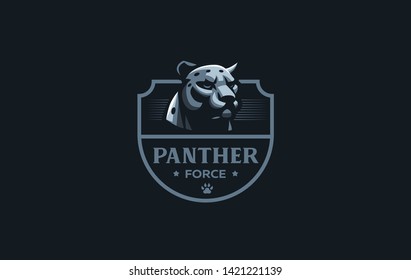 The image of a coguar  or panter in a minimalist style.  Vector illustration